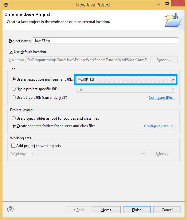 CreateProjectWithJDK8